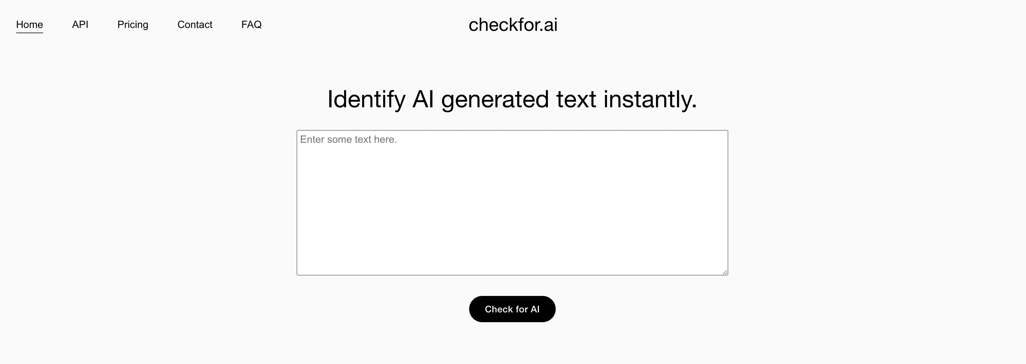 Screenshot of the original Checkfor.ai website.