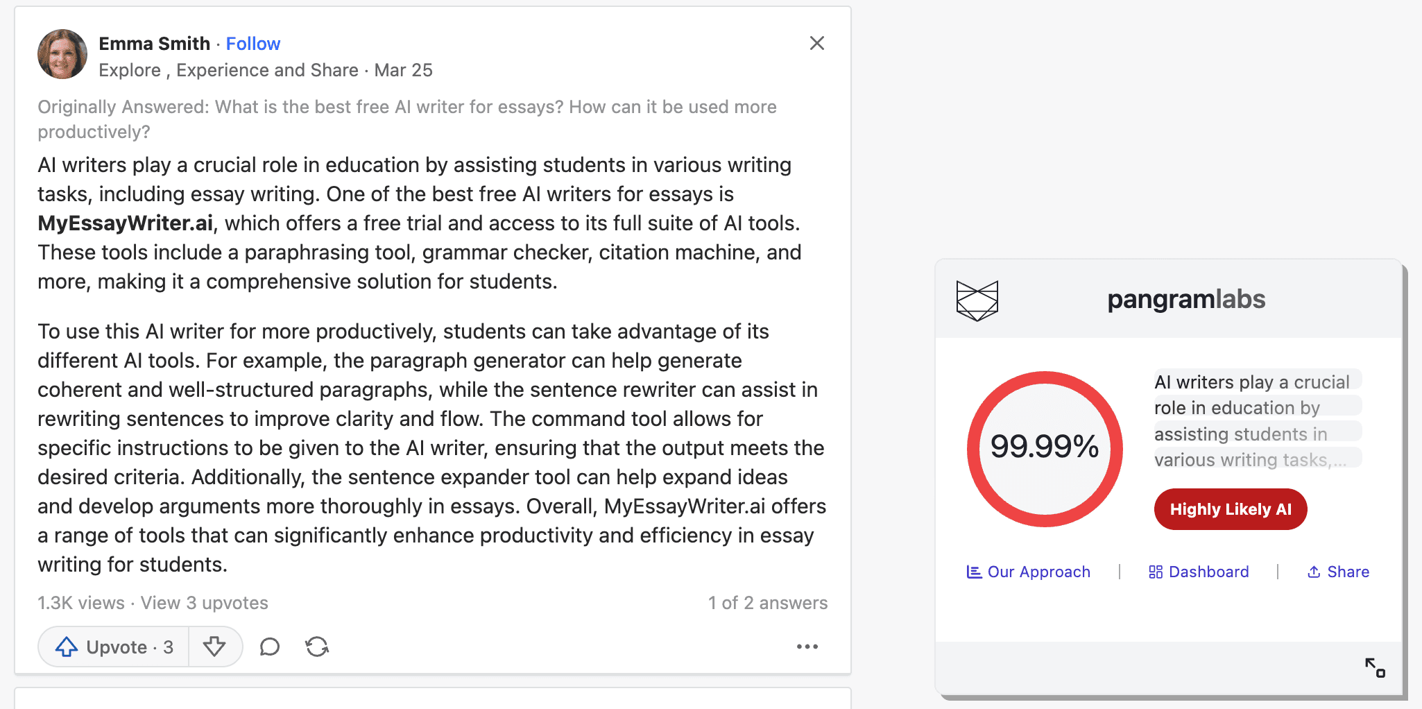 An example AI-written answer