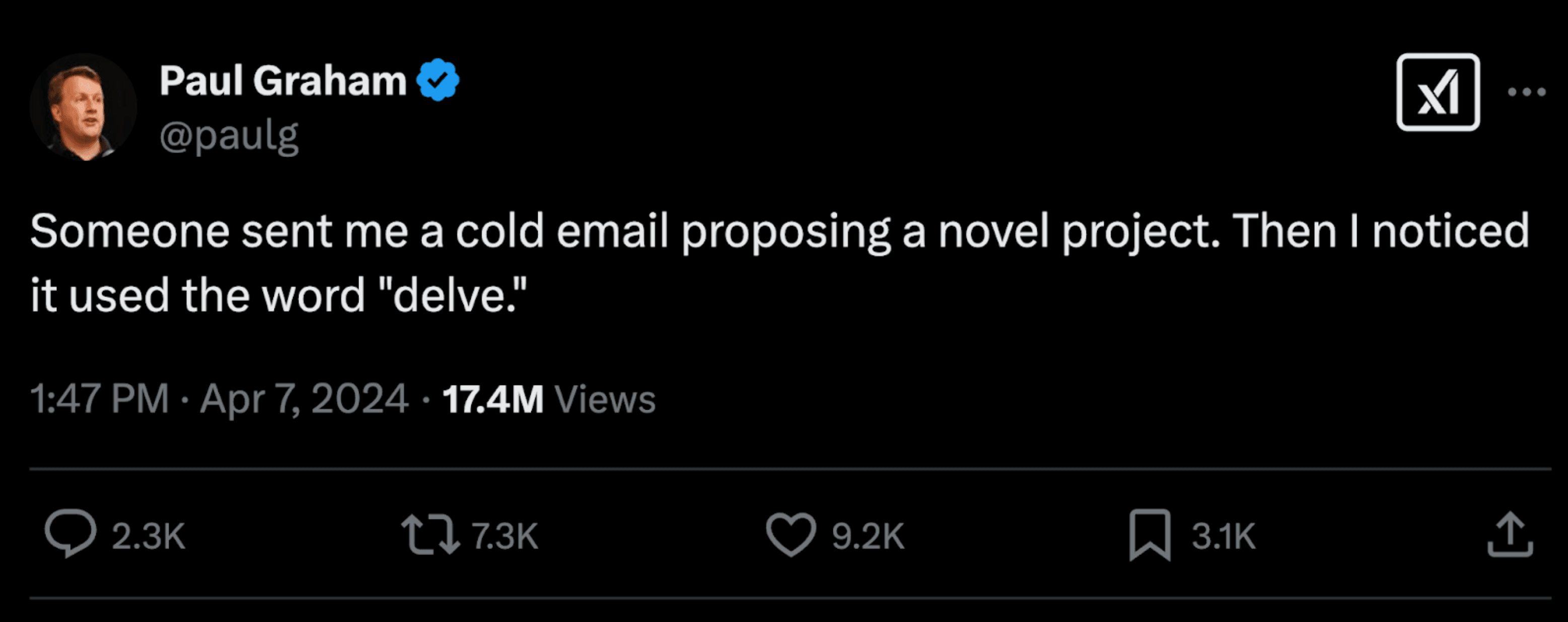 Paul Graham Tweet