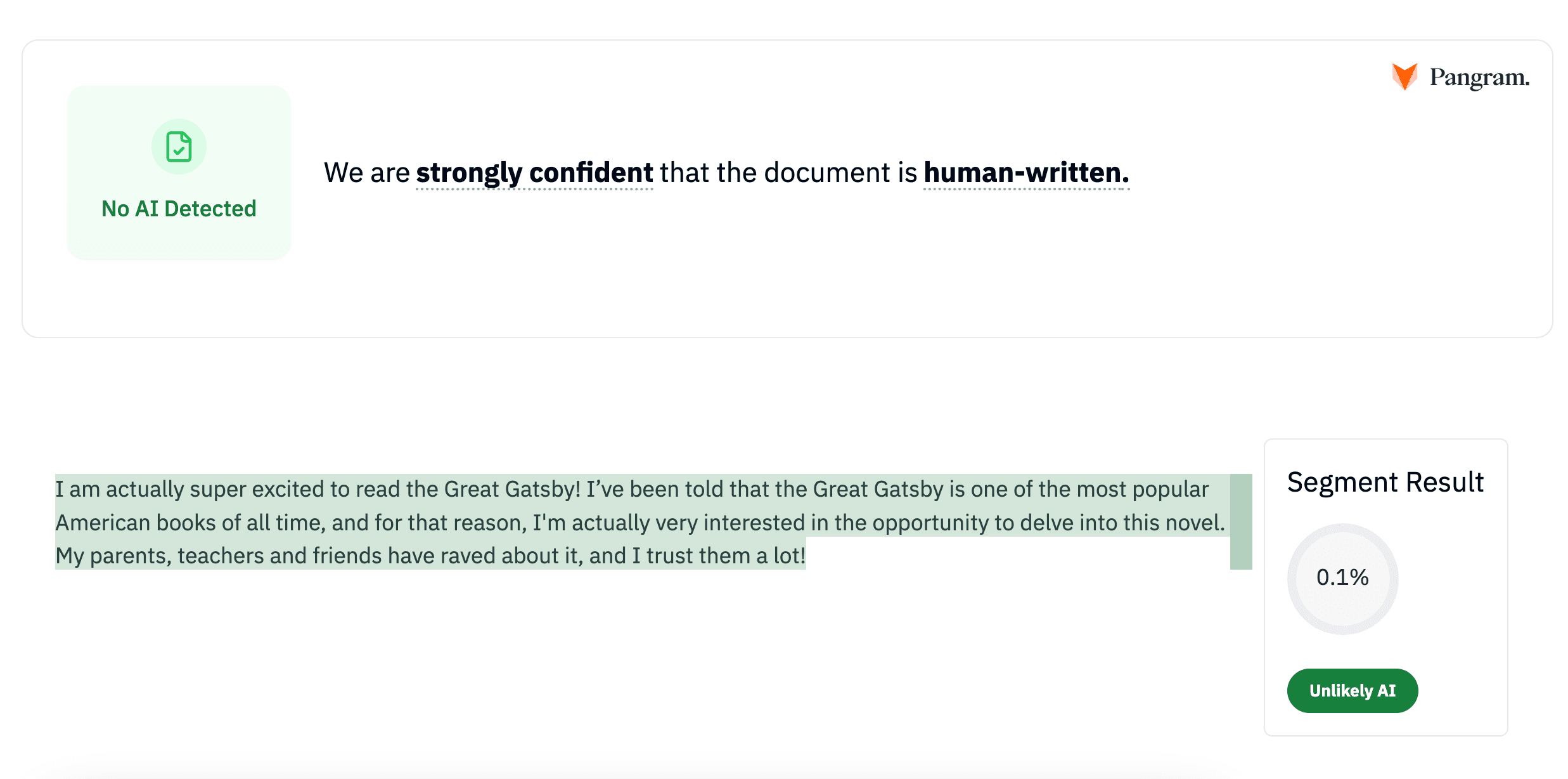 Pangram Detected Human