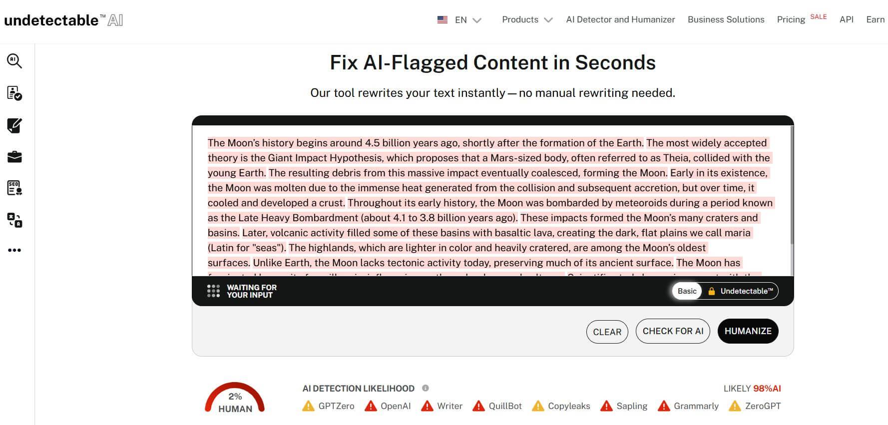 Undetectable AI